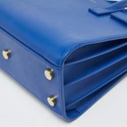 مملوكة مسبقًا Saint Laurent Classic Sac De Jour Nano Blue Leather Tote
