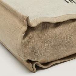 Pre Owned Saint Laurent Rive Gauche Shopper Tricolor Canvas and Leather Tote