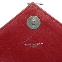 مملوكة مسبقًا Saint Laurent Cassandre Medium Burgundy Matelassé Leather Flap Bag