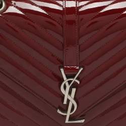 مملوكة مسبقًا Saint Laurent Cassandre Medium Burgundy Matelassé Leather Flap Bag