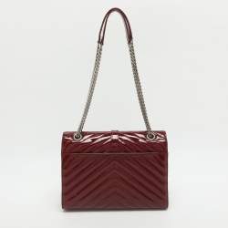 مملوكة مسبقًا Saint Laurent Cassandre Medium Burgundy Matelassé Leather Flap Bag
