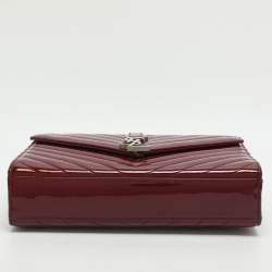 مملوكة مسبقًا Saint Laurent Cassandre Medium Burgundy Matelassé Leather Flap Bag