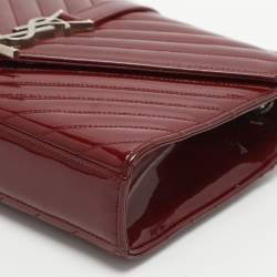 مملوكة مسبقًا Saint Laurent Cassandre Medium Burgundy Matelassé Leather Flap Bag