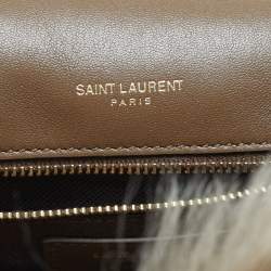 مملوكة مسبقًا Saint Laurent Niki Large Beige Fur Shoulder Bag