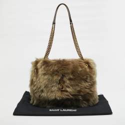مملوكة مسبقًا Saint Laurent Niki Large Beige Fur Shoulder Bag