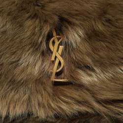 مملوكة مسبقًا Saint Laurent Niki Large Beige Fur Shoulder Bag