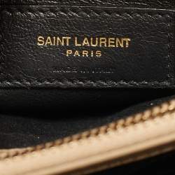Pre Owned Saint Laurent Loulou Small Beige Matelassé Leather Shoulder Bag