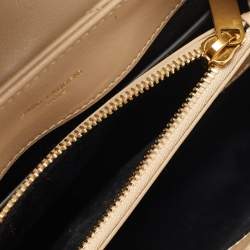 Pre Owned Saint Laurent Loulou Small Beige Matelassé Leather Shoulder Bag