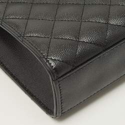 مملوكة مسبقًا حقيبة سلسلة سان لوران مغلف متوسطة سوداء من الجلد المدبوغ والمختلط