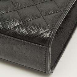 مملوكة مسبقًا حقيبة سلسلة سان لوران مغلف متوسطة سوداء من الجلد المدبوغ والمختلط