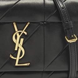 مملوكة مسبقًا محفظة سان لوران جايمي جلد مبطن أسود بسلسلة