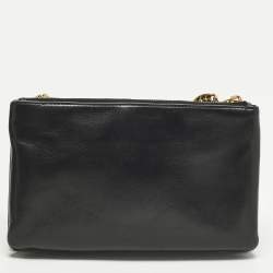 مملوكة مسبقًا محفظة سان لوران جايمي جلد مبطن أسود بسلسلة