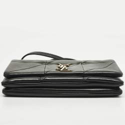 مملوكة مسبقًا محفظة سان لوران جايمي جلد مبطن أسود بسلسلة