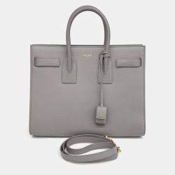 Pre Owned Saint Laurent Paris Grey Leather Sac de Jour Small