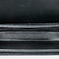 Pre Owned Saint Laurent Paris Black Small Quilted Suede Solferino Satchel In Box