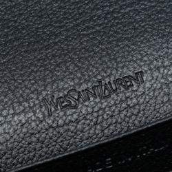 مملوكة مسبقًا Saint Laurent Paris Black Leather Belle de Jour Wallet on Chain