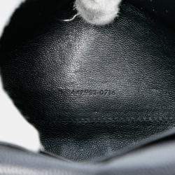 Pre Owned Saint Laurent Paris Black Grain De Poudre Star Monogram Wallet On Chain