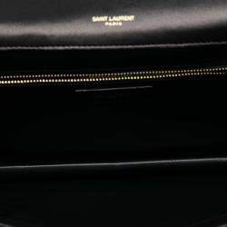 Pre Owned Saint Laurent Paris Black Quilted Lambskin Monogram Gaby Shoulder Bag