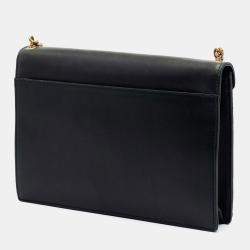 Pre Owned Saint Laurent Paris Black Quilted Lambskin Monogram Gaby Shoulder Bag