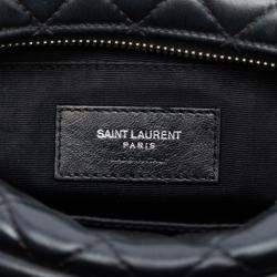 Pre Owned Saint Laurent Paris Black Small Calfskin Loulou Bowling Bag