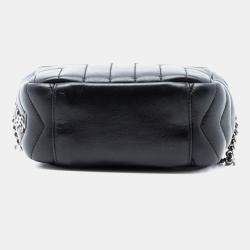 Pre Owned Saint Laurent Paris Black Small Calfskin Loulou Bowling Bag