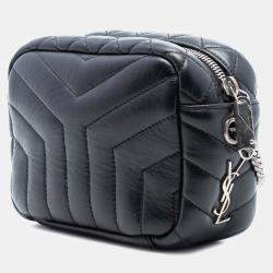 Pre Owned Saint Laurent Paris Black Small Calfskin Loulou Bowling Bag