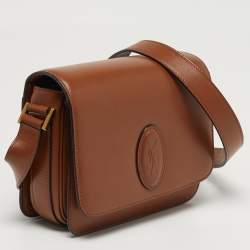 Pre Owned حقيبة كتف سان لوران لو ٦١ جلد بني متوسط الحجم