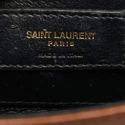 Pre Owned حقيبة كتف سان لوران لو ٦١ جلد بني متوسط الحجم