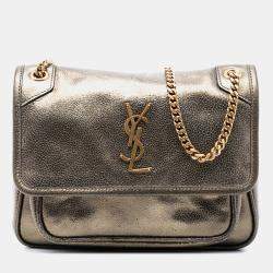 مملوكة مسبقًا Saint Laurent Paris Gold Baby Metallic Calfskin Niki Shoulder Bag