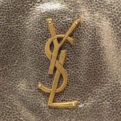 Pre Owned حقيبة كتف نيكي جلد بقر معدني ذهبي سان لوران باريس