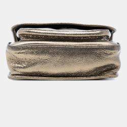 Pre Owned حقيبة كتف نيكي جلد بقر معدني ذهبي سان لوران باريس