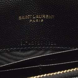 مملوكة مسبقًا Saint Laurent Cassandre Black Quilted Leather Wallet On Chain