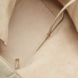 Pre Owned Saint Laurent LE 5 À 7 Bea Off White Leather Tote