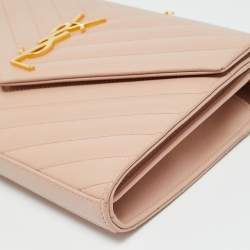 Pre Owned محفظة سان لوران باريس كاساندرا سلسلة جلد مبطن وردي