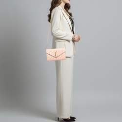 Pre Owned محفظة سان لوران باريس كاساندرا سلسلة جلد مبطن وردي