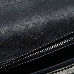 Pre Owned حقيبة يد سان لوران باريس كوليدج مونوغرام بربر شيفرون كبيرة سوداء