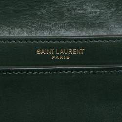 مملوكة مسبقًا Saint Laurent Paris Green Smooth Calfskin Monogram Cassandra Clasp Bag