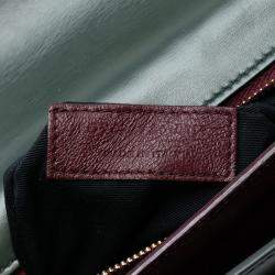 مملوكة مسبقًا Saint Laurent Paris Green Smooth Calfskin Monogram Cassandra Clasp Bag