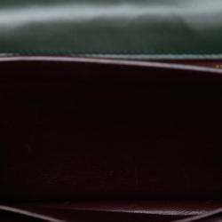 مملوكة مسبقًا Saint Laurent Paris Green Smooth Calfskin Monogram Cassandra Clasp Bag