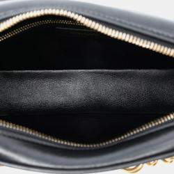 مملوكة مسبقًا حقيبة كتف سان لوران لو مايو لانبسكين مبطن أسود سلسلة