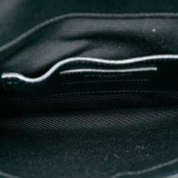 Pre Owned حقيبة سلسلة سان لوران باريس ظرفية سلاسل عجل مُطرزة شيڤرون سوداء مونوجرام