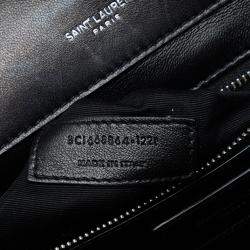 مملوكة مسبقًا حقيبة كتف سان لوران باريس غابي مونوغرام مبطنة جلد ضأن بمسامير سوداء