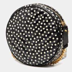 Pre Owned حقيبة سان لوران باريس سوداء جلد عجل مطبوع شيفرون منقط فينيل كروس بودي