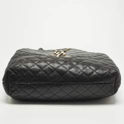 Pre Owned Saint Laurent Icare Maxi Black Quilted Leather Shopping Tote
