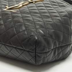 Pre Owned Saint Laurent Icare Maxi Black Quilted Leather Shopping Tote