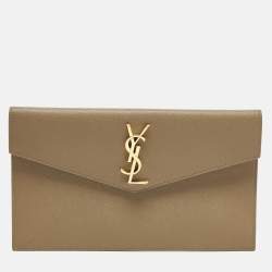 مملوكة مسبقًا Saint Laurent Uptown Brown Leather Pouch