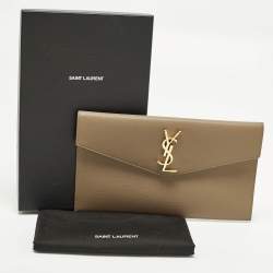 مملوكة مسبقًا Saint Laurent Uptown Brown Leather Pouch