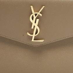 مملوكة مسبقًا Saint Laurent Uptown Brown Leather Pouch