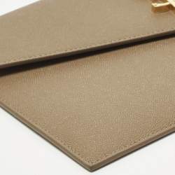 مملوكة مسبقًا Saint Laurent Uptown Brown Leather Pouch