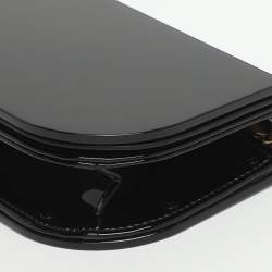 Pre Owned Saint Laurent Paris Mini Black Patent Leather and Plexiglass Chain Clutch Bag